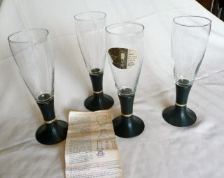Vintage Retro Lighted Champaign Glasses Set Of 4 Novelty 12 0z.  David Douglas