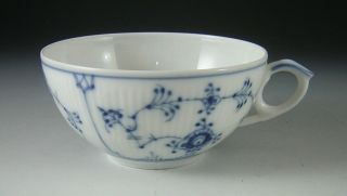 ROYAL COPENHAGEN,  DENMARK BLUE FLUTED FLAT CUP PAIRED WITH PRINCESS SAUCER 2
