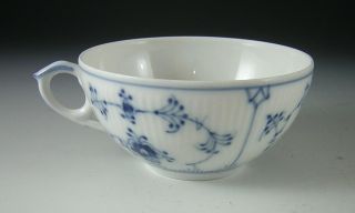 ROYAL COPENHAGEN,  DENMARK BLUE FLUTED FLAT CUP PAIRED WITH PRINCESS SAUCER 3