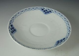 ROYAL COPENHAGEN,  DENMARK BLUE FLUTED FLAT CUP PAIRED WITH PRINCESS SAUCER 7