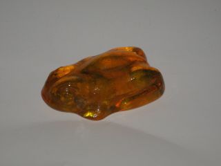 Vintage Blenko Hand Crafted Amber Art Glass Frog Paperweight 2