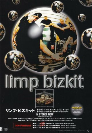 2001 Limp Bizkit Japan Album Promo Press Ad / Mini Poster Advert L02r