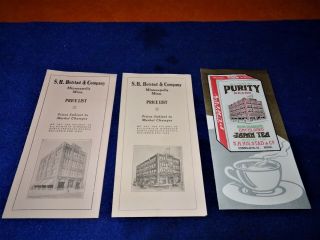 Old,  S.  H.  Holstad,  Mpls,  Mn. ,  1917 & 1918 Price List - Purity Brand Tea,  Sales Ad