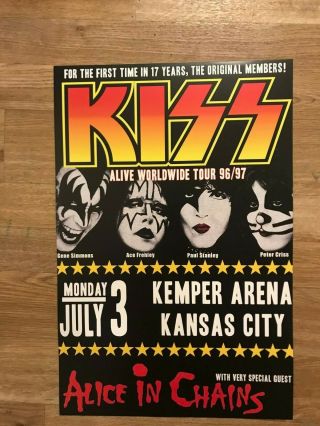 Kiss Alive Tour Alice In Chains 1996 Layne Staley Final Show Concert Poster