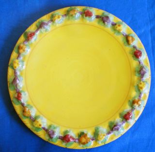5 Vintage 7 " Salad Desert Plates Della Robbia Style Majolica Italian Art Pottery