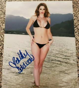 Porn Star Emily Addison Sexy Bikini Authentic Signed Autographed 8x10 Photo