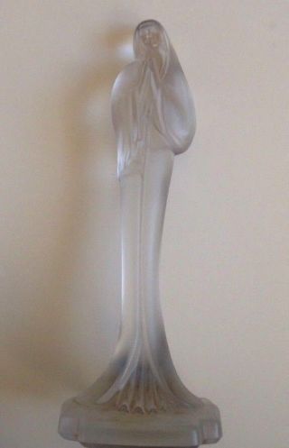 Vintage Imperial Frosted Glass Woman Madonna 9 " Figure Art Figurine Sticker