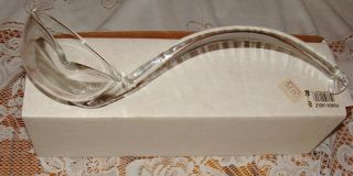Vtg L.  E.  Smith Crystal Glass 12.  5 " Footed Punch Bowl Ladle Old Stock
