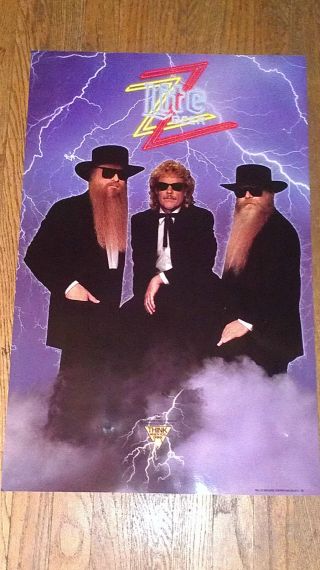 Zz Top - 1990 Miller Lite - " Recycler " Tour - Promotional Poster - 18 " X28 " V