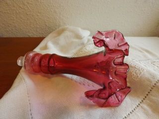 Fenton Cranberry Glass 7.  5 " Horn Only For Epergne Vintage