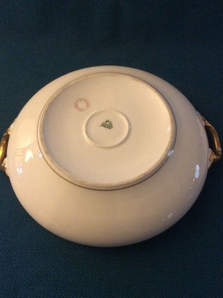 Covered Serving Bowl Dish 10”x 9” M.  Redon PL Limoges White,  Gold Trim 8