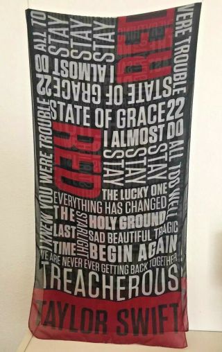 Taylor Swift Red Tour Scarf - 17” X 68”