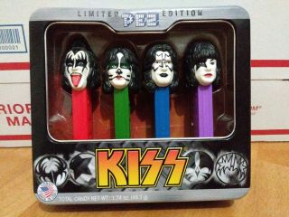 Kiss Exclusive Pez Limited Edition Collectible Tin Gene Simmons Paul Stanley