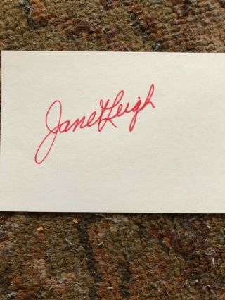 Janet Leigh Autograph Index Card