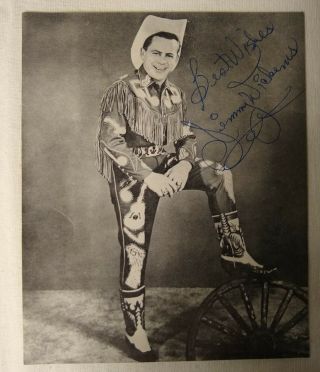 Little Jimmy Dickens Press Promotion Photo Autographed 4 7/8 " X 6 "