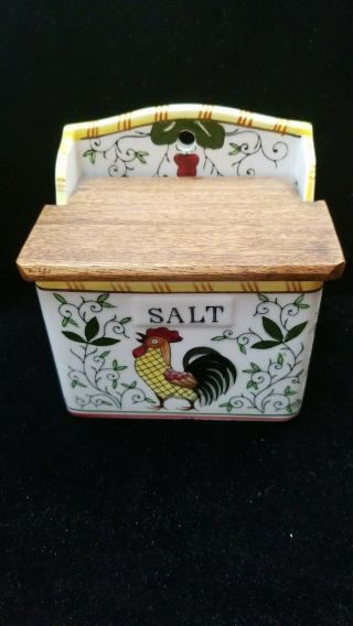 Rooster And Roses Ucagco Salt Box