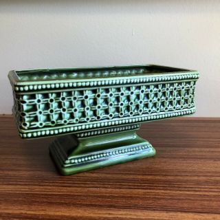 Vintage Planter Green N - 322 Sorrento By Brody Pottery Vase Weave Rectangle