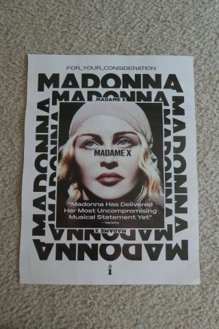 Madonna " Madame X " 2019 Billboard Music Mag.  Promo Poster Advert - Rare