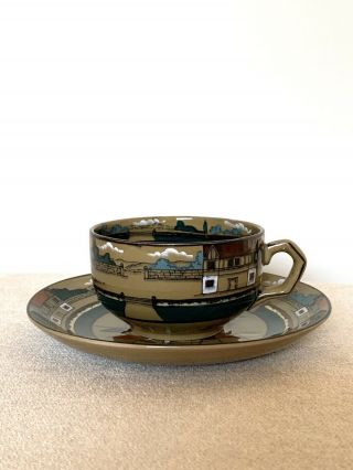 Buffalo Pottery Deldare Cup And Saucer Ye Olden Days