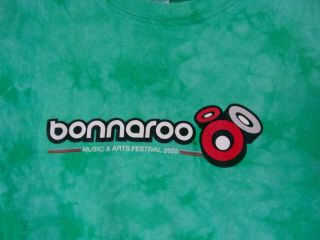 Bonnaroo 2005 Green Tie Dye T Shirt - Size Xl (small Sizing) Ladies