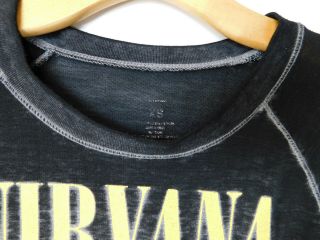 NIRVANA Official Logo Raglan Long Sleeve SHIRT TEE Black Slub T - Shirt WOMEN ' S XS 4