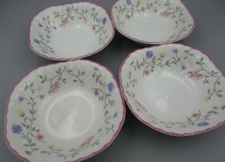 Johnson Brothers China Summer Chintz Square Cereal Bowls - Set Of Four