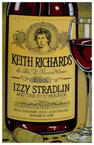 Keith Richards & X - Pensive Winos Concert Poster