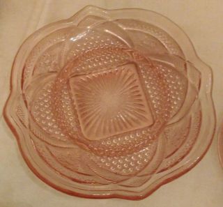 Glass Butter Dish Pink Round with Lid,  DEPRESSION GLASS - 4