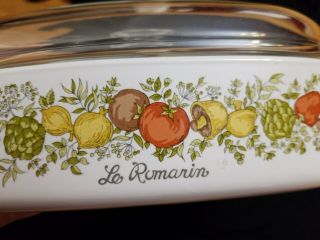 Corning Ware Le Romarin Spice Of Life Casserole Dish W/ Glass Lid 10x10x2 A - 10 - B