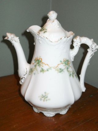 Rare Hermann Ohme Antique Eglantine Germany Porcelain Dragon Teapot