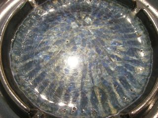 Vintage Robert Maxwell Studio Art Pottery Ashtray w/ Crackle Glass California 5