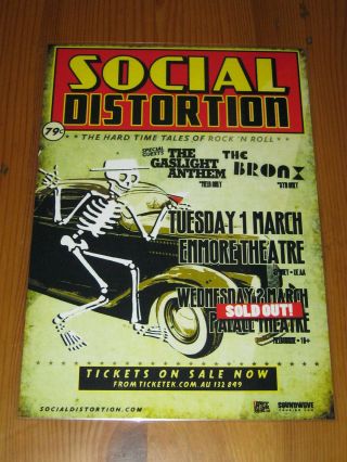 Social Distortion - 2011 Australian Tour - Promo Laminated Poster -