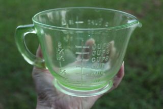Vintage Green Depression Glass 2 Cup Measuring Pitcher