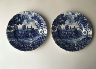 2 Vintage Shakespeares Country Royal Essex Ironstone Plates Hathaway Cottage