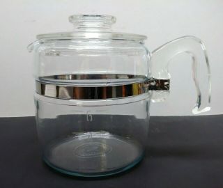 Vintage Pyrex Flameware 7756 Stove Top Percolator Replacement Pot And Lid Only