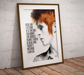 David Bowie Space Oddity Lyrics Poster Print In Two Sizes Exclusive