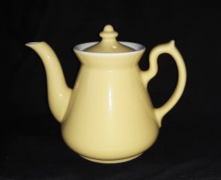 Magnificent Vintage Antique Hall China Light Yellow Teapot With Lid