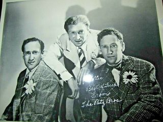 The Ritz Brothers Signed Photo 8x10 Bros Al Jimmy Harry Comedians Comic Group