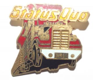 Status Quo - Tour`84 End Of The Road - Old Og Vtg 1980`s Enamel Metal Pin Badge
