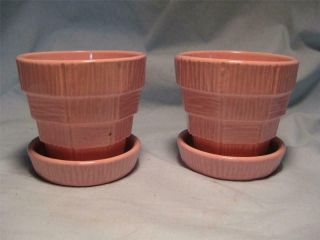 3 1/2 " Pink Mccoy Basket Weave Flower Pots