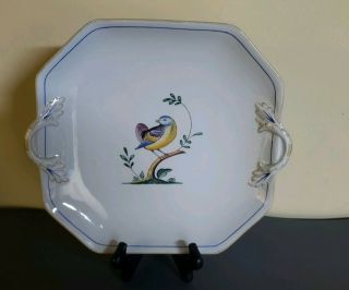 Vtg Spode Queen’s Bird Y4973 Square Handle Cake Plate
