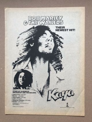 Bob Marley Kaya Memorabilia Reggae Music Press Advert From 1978 - Print