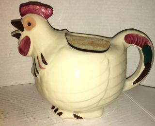 Antique Shawnee Rooster Pitcher Chicken Pottery Usa