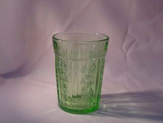 Sharon/cabbage Rose Green 1 Thick Tumbler 4 1/8 "