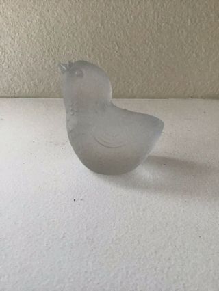 Baccarat Clear Frosted Crystal Glass Bird/chick Paperweight Figurine