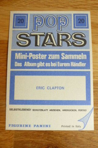 ERIC CLAPTON PANINI POP STARS MINI - POSTER STICKER 20 1975 SCARCE 2
