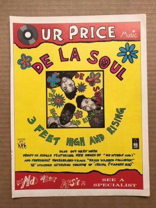 De La Soul 3 Feet High And Rising Memorabilia Music Press Advert From 1
