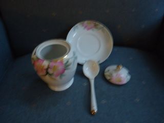 Vintage Noritake Azalea Jelly Jar with Lid,  Spoon,  and Plate 2