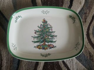 Vintage Spode Christmas Tree Imperial Cookware Rectangular Serving Dish