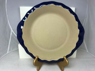 Pampered Chef Traditions Family Heritage Stoneware 9 " Pie Plate Blue 060403